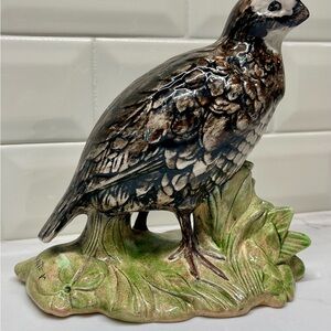 Ceramic Bird pheasant signed by Hunter hand painted - great detail